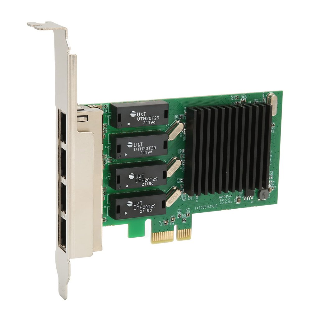 1000Mbps PCIE NIC Network Card, 4 RJ45 Ports PCI E Ethernet LAN Adapter for Realtek RTL8111H Chipset, PCIE Network Interface Card for Server for Linux for VMware