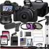 Canon EOS R50 4K Video Recording Mirrorless Camera with 18-45mm + 50 Tripod+Shoulder Bag+2 X 64GB Fast Memory + Deluxe Accessory Bundle, Black (Renewed) view 1