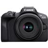 Canon EOS R100 4K Video Recording Mirrorless Camera with 18-45mm Lens, 2 X 64GB Fast Transcend Memory + Deluxe Accessory Bundle, Black (Renewed) view 2