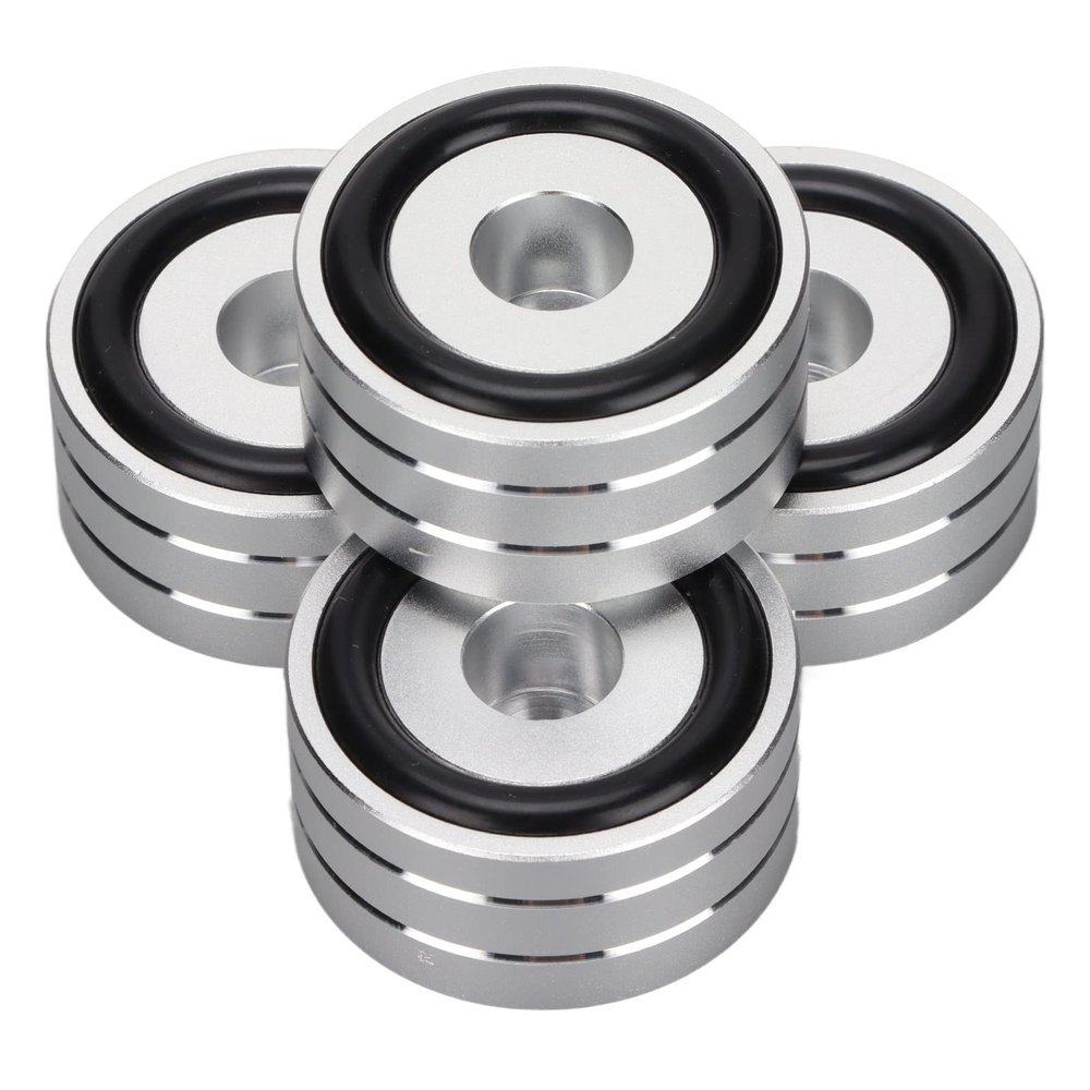 Zunate 4Pcs SP4010 Aluminum Speaker Isolation Stand, 40x20mm Speaker Isolation Mat for Speaker, Speaker Spikes Base Pad Shockproof Feet Mat for DAC Amplifier Recorder Meter (Silver)