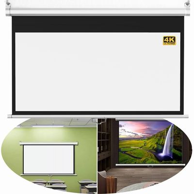 ZYXQQJ Manual Projector Screen 60/72 Inch Auto-Locking Movie Screen HD Pull Down Projection Screen 2.5 Gain Wrinkle-Free Screen(72inch,16:9)