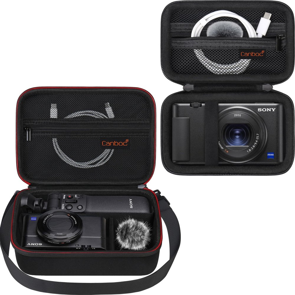 Canboc Hard Case for Sony ZV-1/ ZV-1F/ ZV-1 II Digital Camera Bundle with Small Case, Black