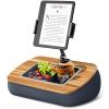ERGONOV Tablet Pillow Stand for Lap Use,Adjustable iPad Holder with Snack Bowl,360 Rotating Clip for 4.7-13" Kindle,Phone,Tablet.Ideal for Hands-Free Reading and Relaxation on Bed,Couch,Recliner,Gray view 1