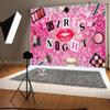 10x8ft Girls Night Backdrop Photography Diamond Red Lipstick Cheek Color Perfume Sleepover Photography Background Lady Theme Party Woman Birthday Bridal Shower for Girl Women Banner Props view 2