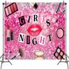 10x8ft Girls Night Backdrop Photography Diamond Red Lipstick Cheek Color Perfume Sleepover Photography Background Lady Theme Party Woman Birthday Bridal Shower for Girl Women Banner Props view 3