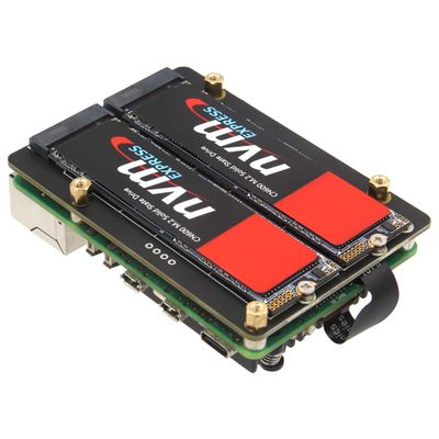 Geekworm X1005 PCIe to Bottom Dual M.2 HAT NVMe SSD PCIe Peripheral Board for Raspberry Pi 5 Support M.2 2230/2242/2260/2280 SSD