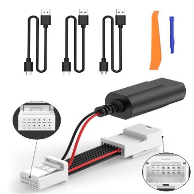 VASTHOME Dash Cam Power Adapter 12-pin Type A Compatible with Select Toyota Tacoma Highlander Sienna Honda Ridgeline Models Car DashCam Power Adapter with 3 USB Cable (5V/2A Output ONLY)