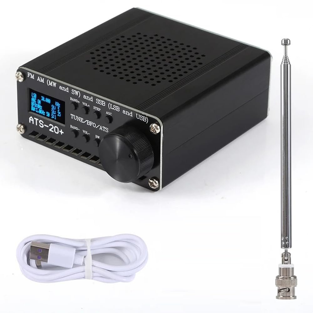 VISLONE ATS-20+ SI4735 Full Waveband Radios Receiver Frequency Modulation AM (MW & SW) SSB (LSB & USB) Covering Commercial Amateur Radiobands