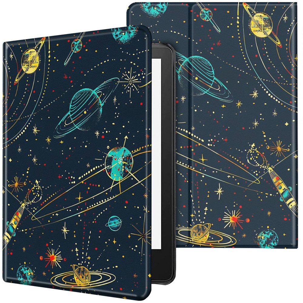 for Kindle Scribe Case for Kindle Scribe Cover 10.2 inch Lightweight Protective PU Leather Smart Stand Cover with Auto Wake Sleep Tablet Case for Kindle Scribe 2022 - Planet Galaxy