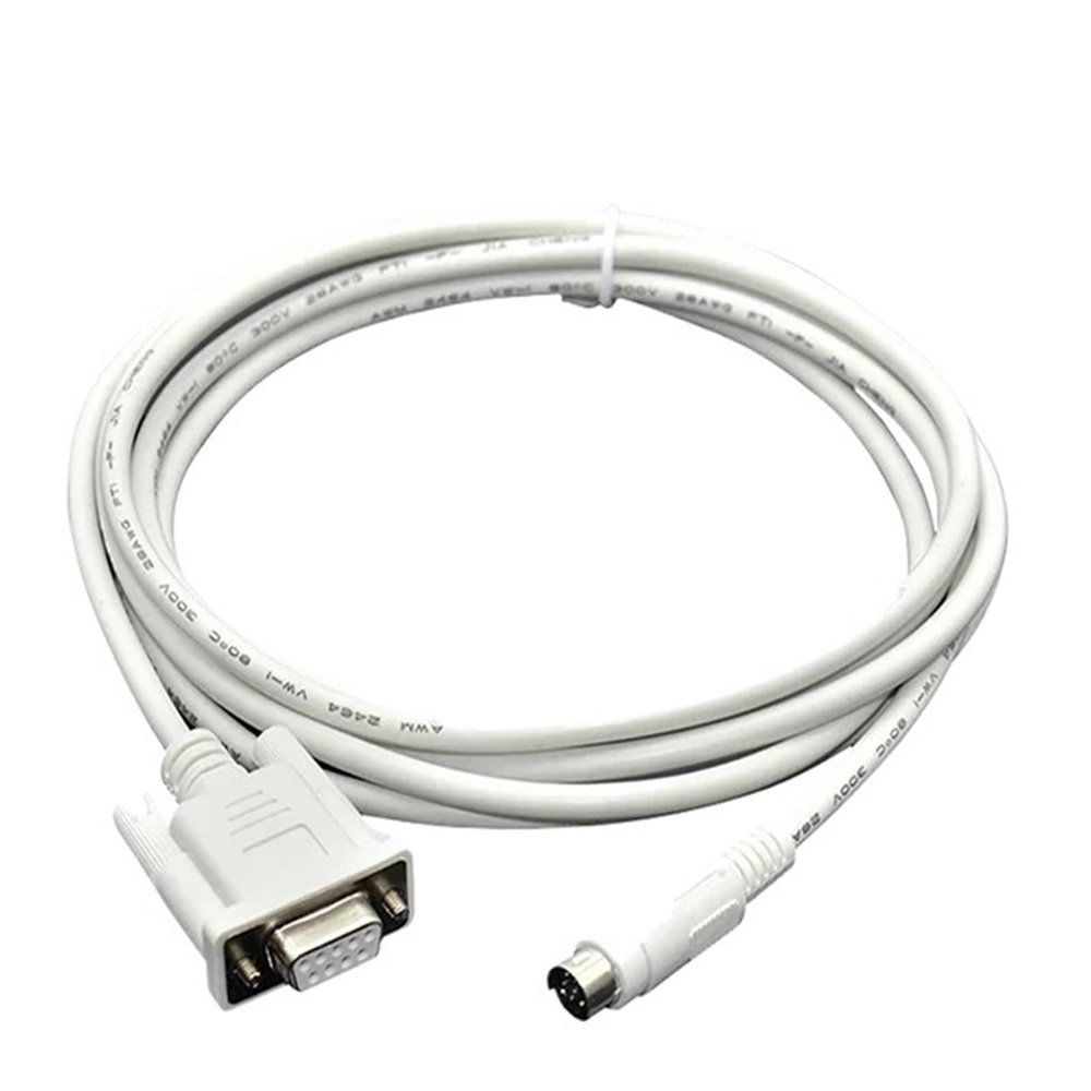 PLC Programming Cable Programming Cable SC-11 Suitable for FX/1N/2N/1S/0N/FX3U Series PLC 9 pin Male to Female RS232 Communication Download(SC-11(White),300mm)