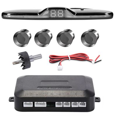 Car Parking Sensors Car Parking Assist System Vehicle Reverse Backup Monitor Detector with LED Distance Display Sound Warning 4 Parking Sensors Detection Radar