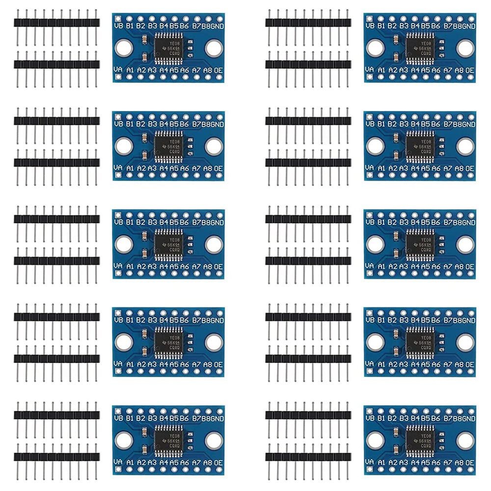 Beuiouer 10PCS TXS0108E 8 Channel Level Conversion Module High Speed Full Duplex 8 Way Bi-Directional Converter for, blue, 500231833