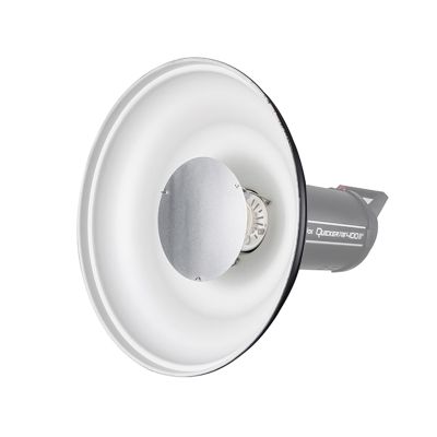 Andoer 41.2cm/16in Studio Photography Reflector Beauty Dish Diffuser with Honeycomb Grid & Soft Cloth for Bowens Mount Speedlite Strobe Light, White Internal Surface
