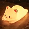 LOVERUIS Cute Night Light for Kids Cat Night-Light Baby Girl Squishy NightLight 1/3 Hour Timer Kitty Light Baby Dimmable Nursery Lamp Colorful Nightlight Gift for Kid Toddler Kawaii Bedroom (Kiki) view 1