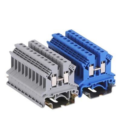 100Pcs Din Rail Terminal Block Pure Copper UK2.5B MorsettieraScrew Type Electric Wire Cable Connector Bornier 32A 2.5mm2 14AWG(UK2.5B Red 100pcs)