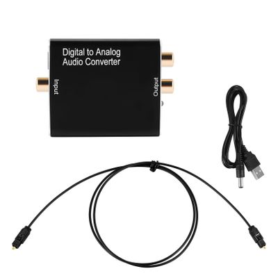 Beuiouer Digital to Analog Audio Converter,DAC Digital SPDIF Optical to Analog L/R & 3.5Mm AUX Stereo Audio Adapter, black, 500201976