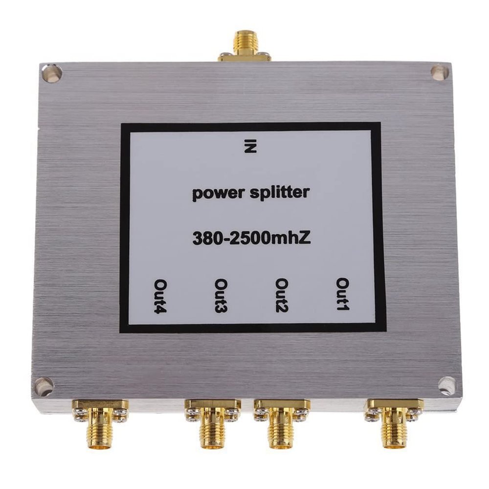 Beuiouer 4 Way SMA Power Splitter 380Mhz-2500MHz,SMA Female Power Divider Signal Cable Splitter Female Divider, 500270829