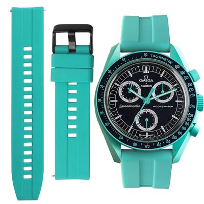 20mm Watch Band for Omega X Swatch Moonswatch Speedmaster Watch Band for Omega and Swatch, Speedmaster Moonswatch, Silicone Strap Easy Replacement for Men and Women Watch Strap, 20mm