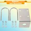Beuiouer Stainless Steel Antenna Mount Bracket with U Style Bolts for Ham UHF VHF CB Cellular Trucker Antenna Use Accepted, Silver, 500213383 view 4