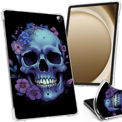 DHYYDSQZ Clear Case for Amazon Fire Max 11 (13th Generation, 2023 Release) 11" Skull Flower Design Slim Lightweight Soft TPU Transparent Silicone Shockproof Back Cover Case for Fire 11 Tablet 2023