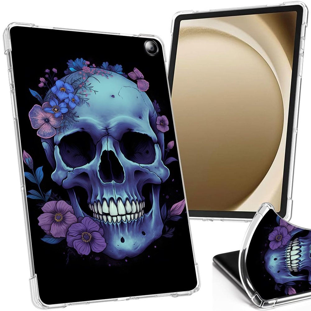 DHYYDSQZ Clear Case for Amazon Fire Max 11 (13th Generation, 2023 Release) 11" Skull Flower Design Slim Lightweight Soft TPU Transparent Silicone Shockproof Back Cover Case for Fire 11 Tablet 2023