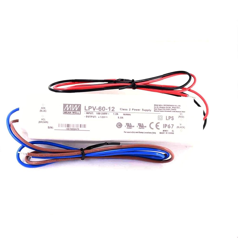 DineDeck: LPV-60-12 60W 5V IP67 Waterproof LED Driver Power Supply for Sign & Decorative Lighting