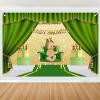 10x6ft Little Prince Baby Shower Backdrop Royal Green Curtains Boy Gold Crown Photography Background Prince Boy Baby Shower Party Decorations Fabric Banner Photo Booth Props view 1