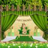 10x6ft Little Prince Baby Shower Backdrop Royal Green Curtains Boy Gold Crown Photography Background Prince Boy Baby Shower Party Decorations Fabric Banner Photo Booth Props view 2