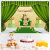 10x6ft Little Prince Baby Shower Backdrop Royal Green Curtains Boy Gold Crown Photography Background Prince Boy Baby Shower Party Decorations Fabric Banner Photo Booth Props view 4