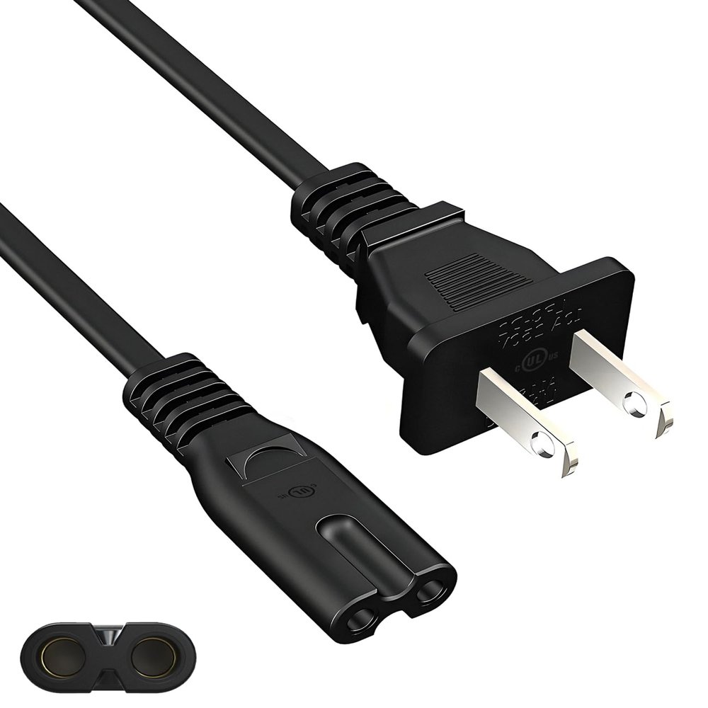 2 Prong Printer Power Cord for Epson Workforce/Stylus/Ecotank ET-3850 ET-2800 ET-2760 ET-8550,WF-2630 WF-2750 WF-3530 WF-3620 WF-2520 and More,Replacement Cable Long 6Feet