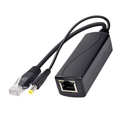 Beuiouer PS5712TG Gigabit Power Over Ethernet Splitter 10/100/1000Mpbs RJ45 Support IEEE802.3 Af/At(30W) PoE Splitter, black, 458071