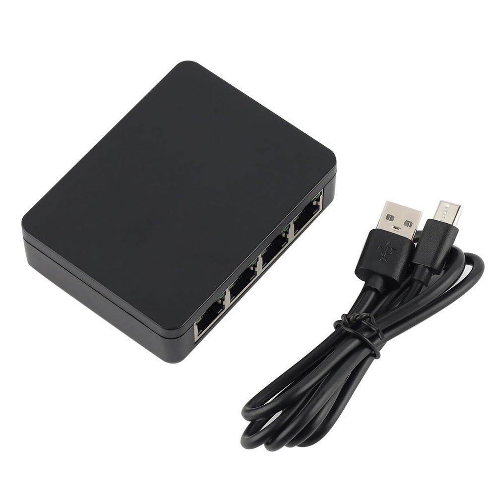 1 to 4 RJ45 Ethernet Splitter Gigabit RJ45 Network Splitter Adapter with Cable