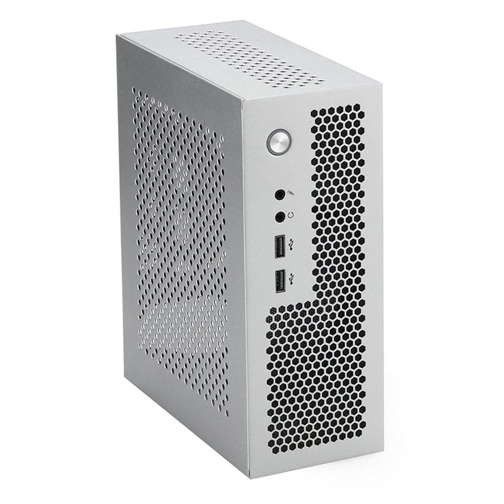 Beuiouer A09 HTPC Computer Case Mini ITX Gaming PC Chassis Desktop Chassis USB2.0 Computer Case Home Computer Case Silver