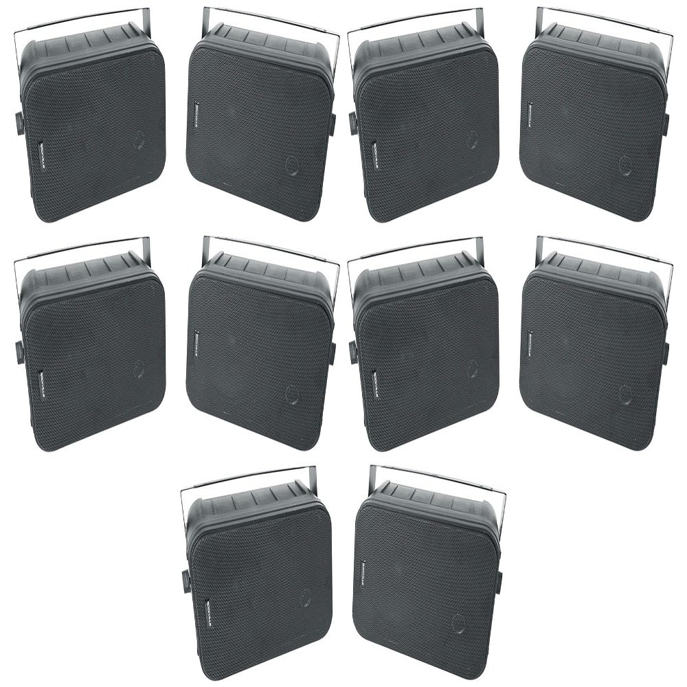 Rockville HP65S-8 Black Pair 6.5-in 8-Ohm Indoor/Outdoor Swivel Home Speakers, 500-Watt Peak per Pair, Waterproof ABS Cabinet, rustproof Metal Grills, 5-Piece