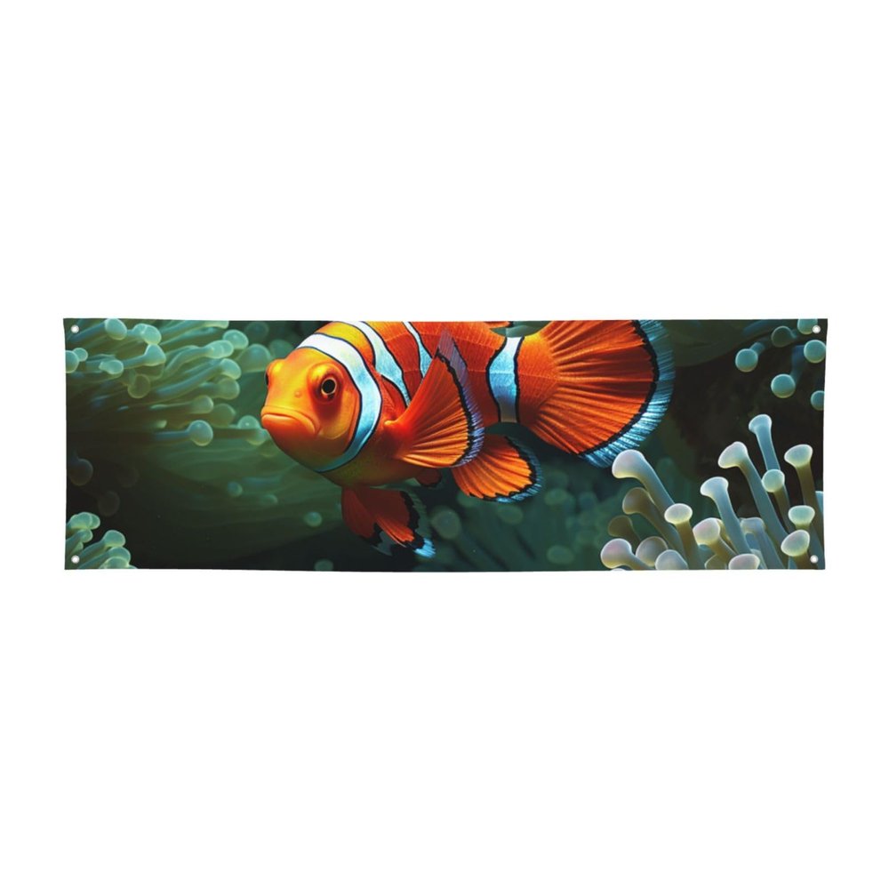 Fish background Banner Party Decor Backdrop Banner Birthday Party Photography Background Decorations Indoor Outdoor Wall Decor Banner Party Supplies Favors 71 x 24 Inch