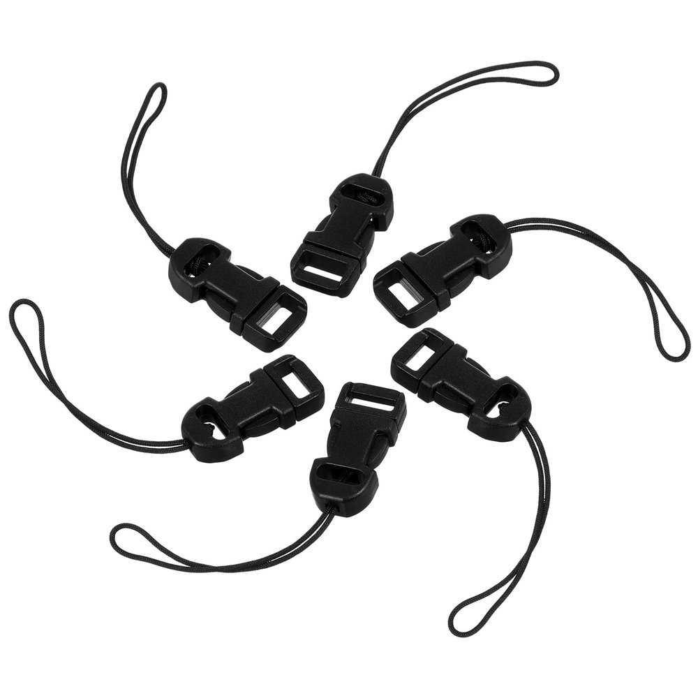 Quick Release Camera Strap, 6 Pcs Black QD Loops Connector Adapter Camera Quick Release Lanyard Clip Compatible for All Compact Digital Cameras Binoculars Drone Remote Control and USB Stick