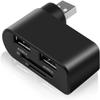 1Pc Black 4 in 1 USB 2.0 Hub Docking Station 1 USB2.0 480Mbps 180 Degrees Rotatable Splitter Card Fast Reader for Laptop Notebook USB Hub Adapter Computer Accessories and Peripherals view 1