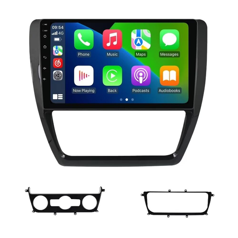 10.1" Touch Screen 8Core 4+64GB Car Stereo for Volkswagen VW Sagitar Jetta Bora 2012-2016 Dash Kit, Android 13 GPS Navigation Multimedia Player with Car-Play Android Auto/Rear View