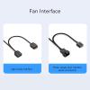 140mm ARGB PWM Chassis Fan, DIY Colorful Speed Adjustable Case Fans, Anti Vibration Pads, 5V 3 PIN Connector Quiet Cooling Fan for CPU Cooler, Radiator, PC Chassis (Reverse Black) view 3