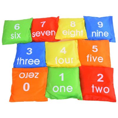 10 Pcs Kids Children Colors Sandbag, Throwing Sports Game Prop, 11x10.5x2cm Bright Colors Sandbags, Prop for Throwing Sports Games