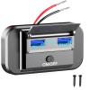 2 Slots USB Car Charger Socket, 12-24V RV USB Outlet QC3.0 Quick Charge Panel Wall Mount Power Charger Adapter for Car RV view 1