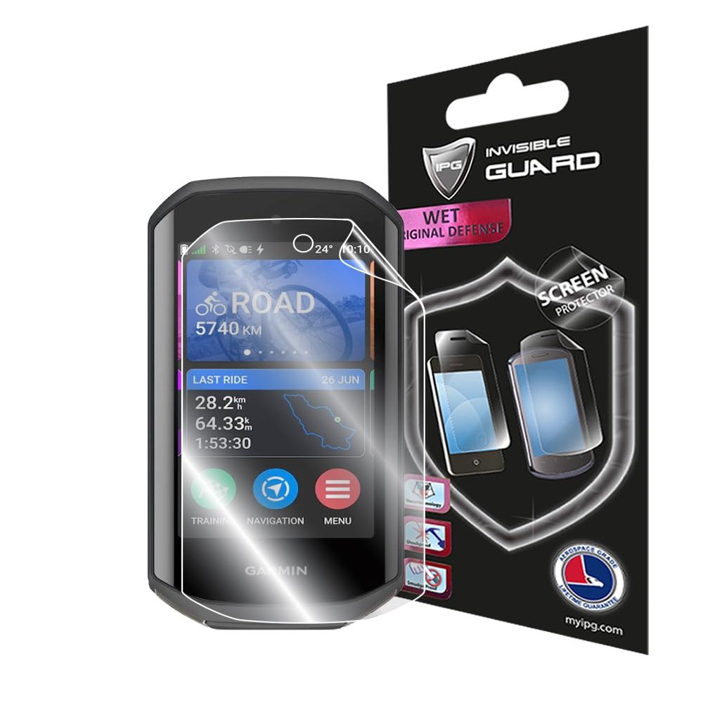 IPG for Garmin Edge 1050 GPS Bike Computer Hydrogel Screen Protector (2 Units) Invisible HD Clear Film Anti Scratch Guard-Smooth/Self-Healing/Bubble Free for 1050