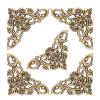 Akozon 12PCS Antique Hollow Shape Book Corner Decor, Scrapbook Album Protector Wooden Jewelry Box Corner Decorations, and Attractive Design. (L) view 4