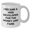 Web Developer's Funny Quote White Coffee Mug for Graduation Gifts from Friends or Family view 2