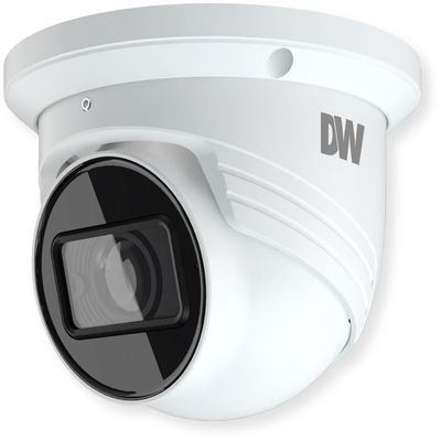 DirectNine Basics Digital Watchdog DWC-VSTB04MI 4MP WDR Turret IP Camera, White; 4MP 1/3"" Image Sensor; 30FPS; WDR; 164ft Range Smart IR; Perimeter Intrusion; Audio Input and Built-in Microphone; DC12V/PoE
