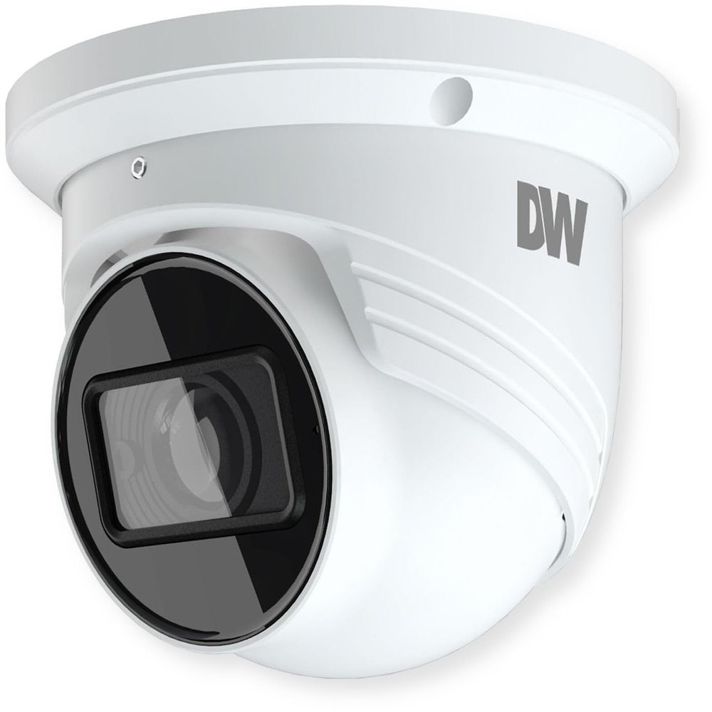 DirectNine Basics Digital Watchdog DWC-VSTB04MI 4MP WDR Turret IP Camera, White; 4MP 1/3"" Image Sensor; 30FPS; WDR; 164ft Range Smart IR; Perimeter Intrusion; Audio Input and Built-in Microphone; DC12V/PoE