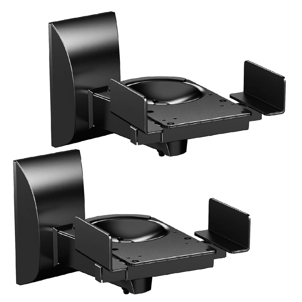 5 CORE Speaker Wall Mount Pair Universal Dual Side Clamping 180Adjustment Heavy Duty Bookshelf Mounting Bracket for Large or Small Speakers 55 Lbs Capacity - WST 04-11 Pair