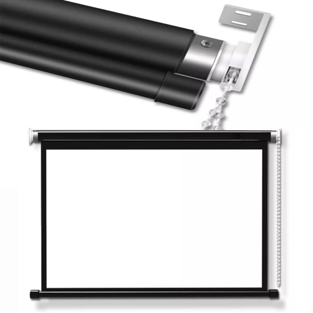 ZYXQQJ Outdoor Projector Screen Manual Pull Down 60 Inch 16:9 HD Video Projection Screens Roll Down Ceiling Projection Curtain(60in/4:3)