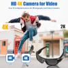 FlyGift 4K 2160P FHD Sports & Action Video Camera, Camera Sunglasses with UV400 Protection Polarized Lenses+Clear/Dazzle Yellow Lens for for Outdoor Sports(64GB TF Card Included) view 3