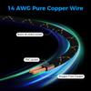 14/2 Speaker Wire 25 Feet, 14AWG Gauge Speaker Cable, Direct Burial, Durable Nylon Braided, in Wall, 2 Conductors, OFC Oxygen-Free Copper, for Car Audio Stereos, Home Theater, Surround Sound, Radio view 2